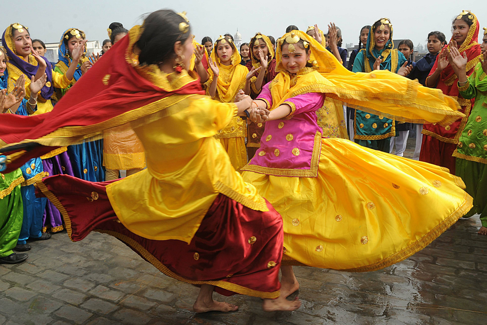 kabul girls dance. Indian school girls spin in a